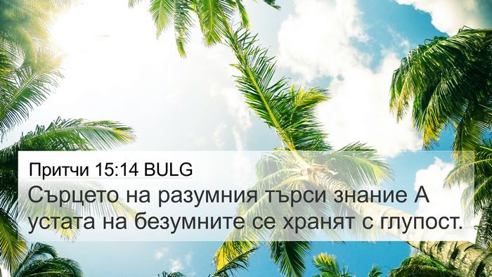 Притчи 15:14 BULG Bible Verse Image