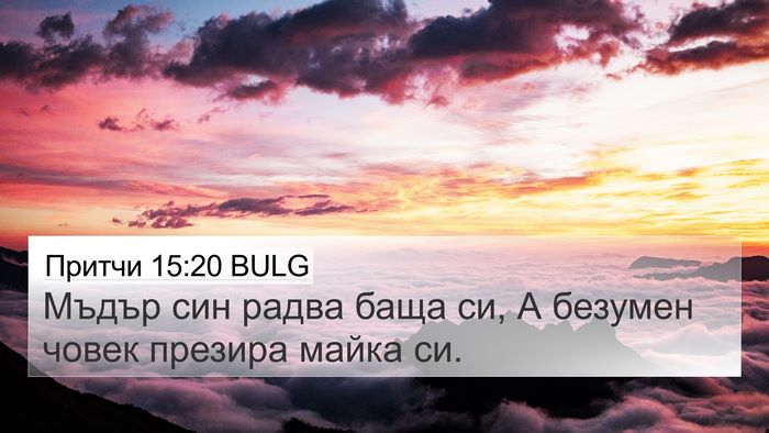 Притчи 15:20 BULG Bible Verse Image
