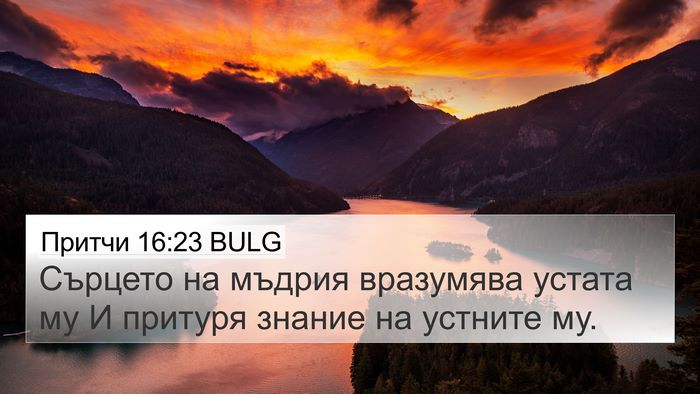 Притчи 16:23 BULG Bible Verse Image