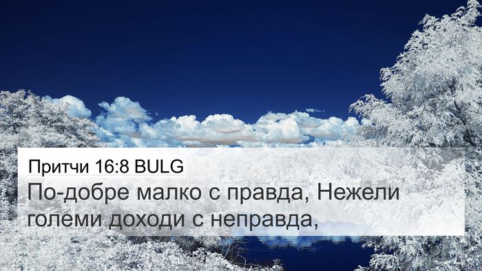 Притчи 16:8 BULG Bible Verse Image