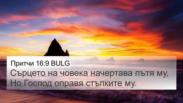 Притчи 16:9 BULG Bible Verse Image