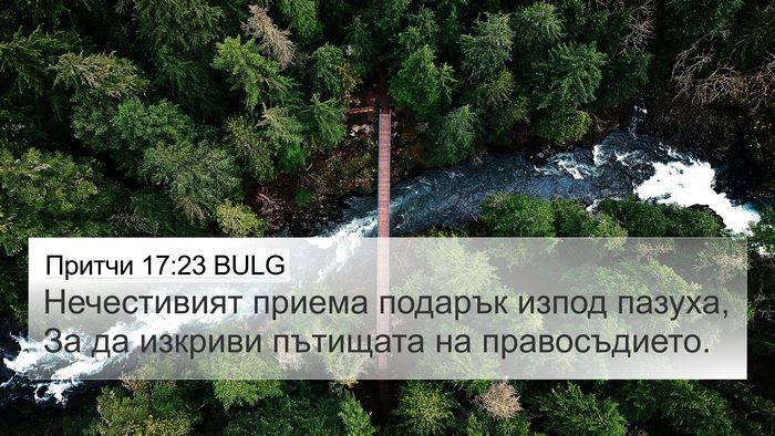 Притчи 17:23 BULG Bible Verse Image