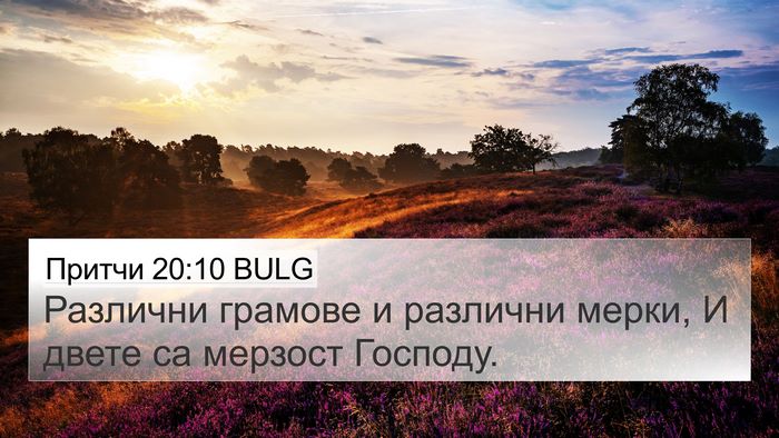 Притчи 20:10 BULG Bible Verse Image