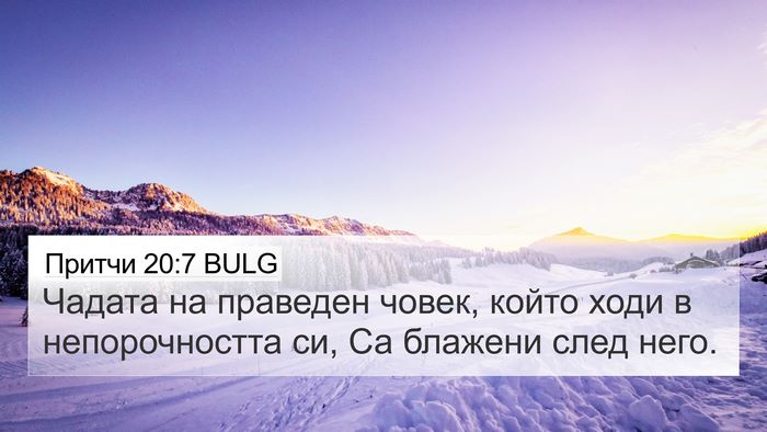 Притчи 20:7 BULG Bible Verse Image