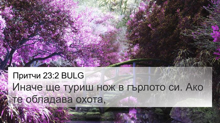 Притчи 23:2 BULG 4K Wallpaper - Иначе ще туриш нож в - 4K Wallpaper Bible Verse
