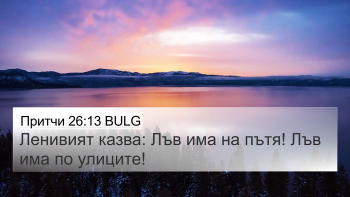 Притчи 26:13 BULG Bible Verse Image