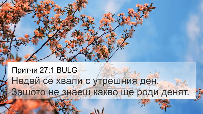 Притчи 27:1 BULG Bible Verse Image