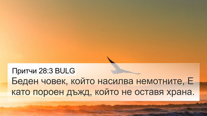 Притчи 28:3 BULG Bible Verse Image