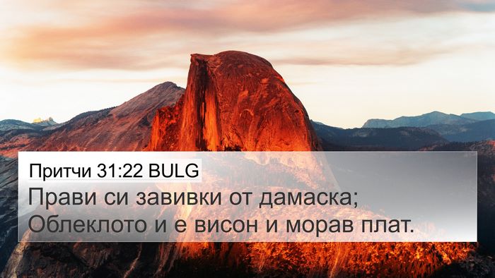 Притчи 31:22 BULG Bible Verse Image
