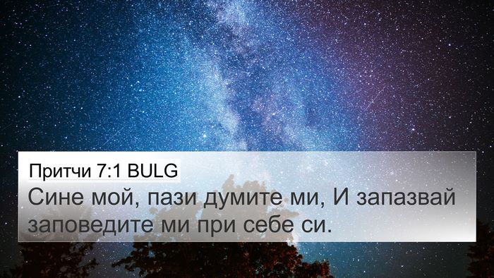 Притчи 7:1 BULG Bible Verse Image