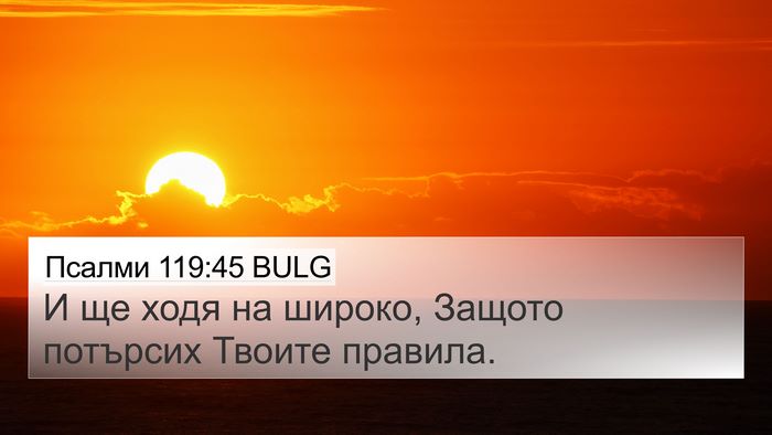 Псалми 119:45 BULG 4K Wallpaper - И ще ходя на широко, Защото - 4K Wallpaper Bible Verse