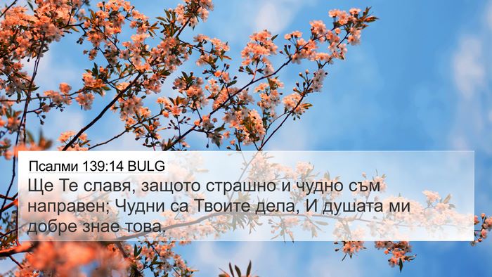 Псалми 139:14 BULG Bible Verse Image