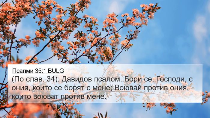 Псалми 35:1 BULG 4K Wallpaper - (По слав. 34). Давидов псалом. - 4K Wallpaper Bible Verse