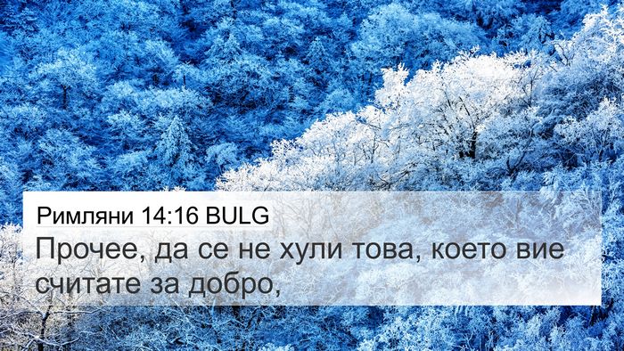 Римляни 14:16 BULG Bible Verse Image