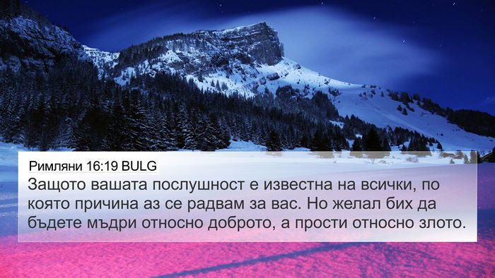 Римляни 16:19 BULG Bible Verse Image