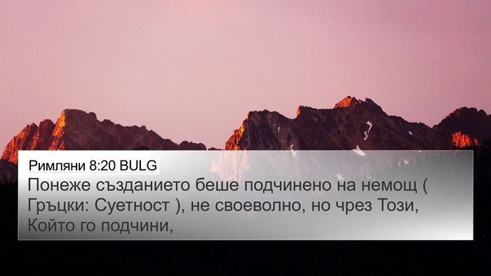 Римляни 8:20 BULG Bible Verse Image