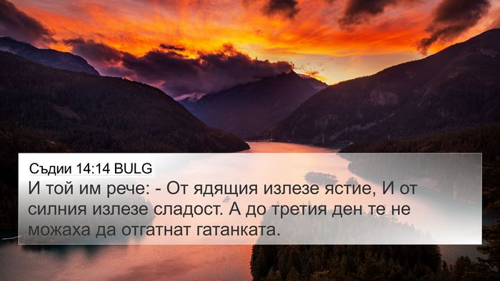 Съдии 14:14 BULG 4K Wallpaper - И той им рече: - От ядящия - 4K Wallpaper Bible Verse