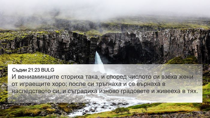 Съдии 21:23 BULG 4K Wallpaper - И вениаминците сториха - 4K Wallpaper Bible Verse