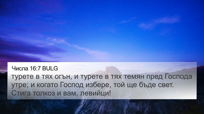 Числа 16:7 BULG Bible Verse Image