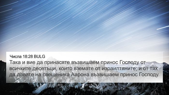 Числа 18:28 BULG 4K Wallpaper - Така и вие да принасяте - 4K Wallpaper Bible Verse