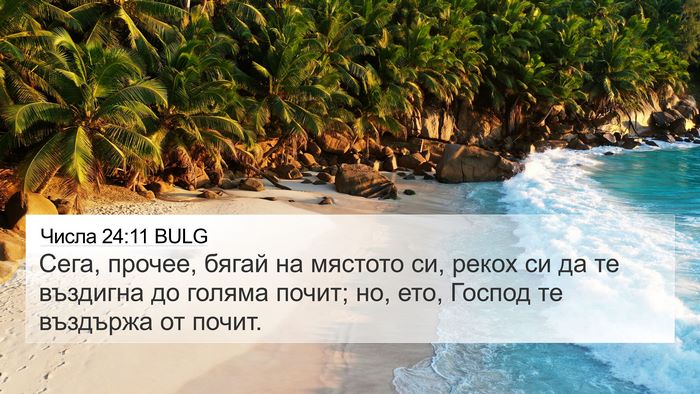 Числа 24:11 BULG Bible Verse Image