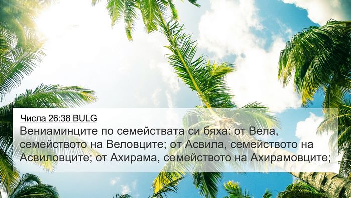Числа 26:38 BULG 4K Wallpaper - Вениаминците по - 4K Wallpaper Bible Verse