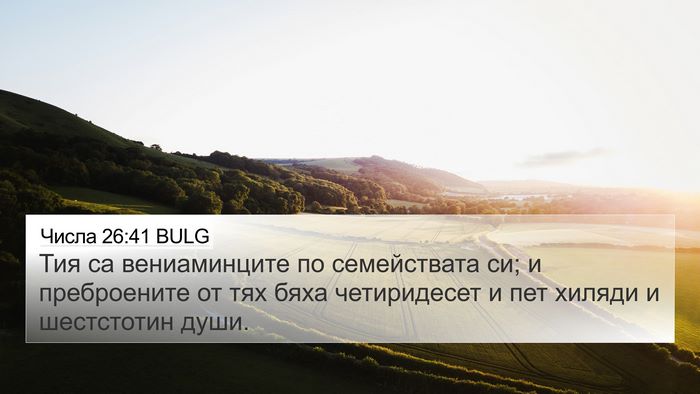 Числа 26:41 BULG 4K Wallpaper - Тия са вениаминците по - 4K Wallpaper Bible Verse