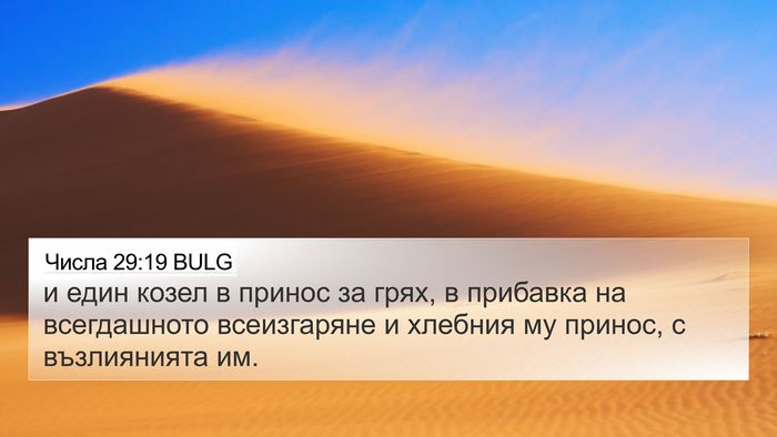 Числа 29:19 BULG Bible Verse Image