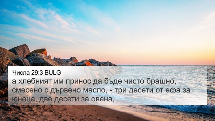 Числа 29:3 BULG Bible Verse Image