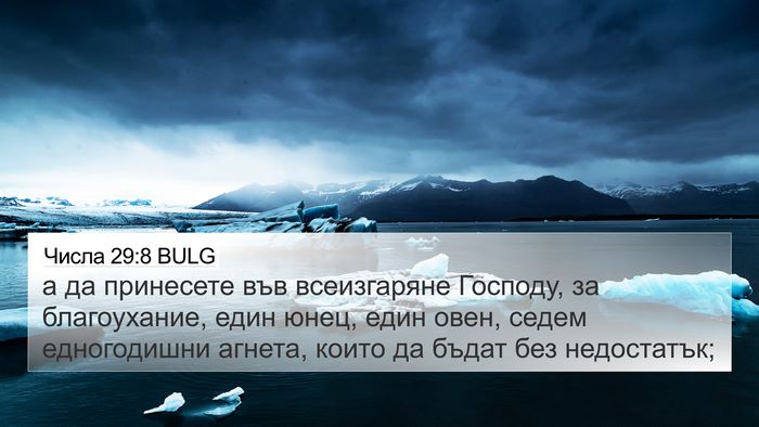 Числа 29:8 BULG Bible Verse Image