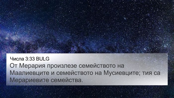 Числа 3:33 BULG Bible Verse Image