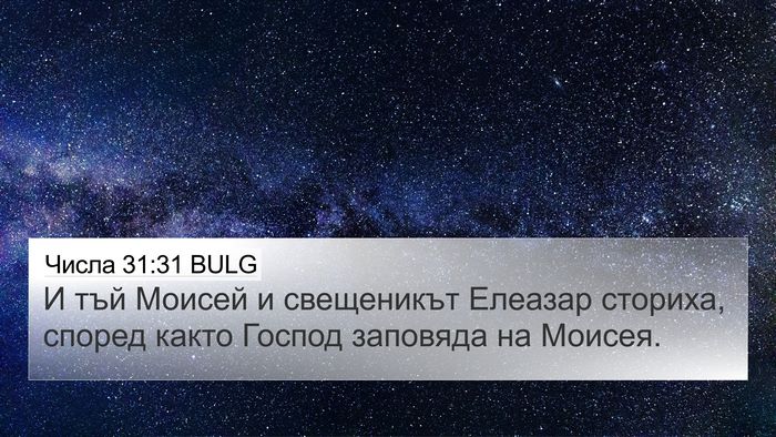 Числа 31:31 BULG 4K Wallpaper - И тъй Моисей и свещеникът - 4K Wallpaper Bible Verse