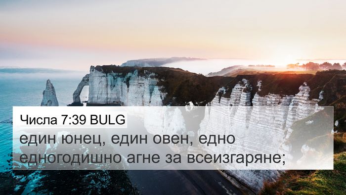 Числа 7:39 BULG 4K Wallpaper - един юнец, един овен, едно - 4K Wallpaper Bible Verse