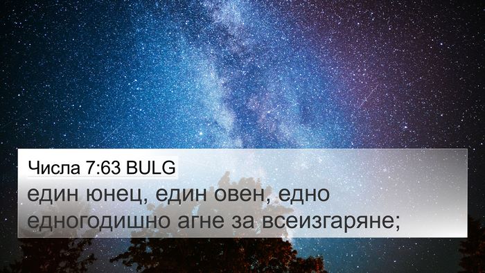 Числа 7:63 BULG 4K Wallpaper - един юнец, един овен, едно - 4K Wallpaper Bible Verse