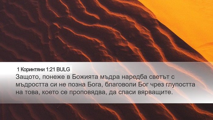 1 Коринтяни 1:21 BULG Bible Verse Image