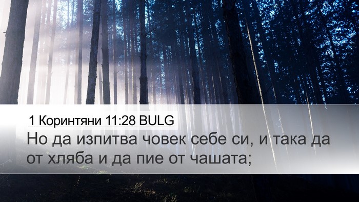 1 Коринтяни 11:28 BULG Bible Verse Image