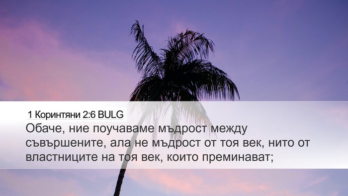 1 Коринтяни 2:6 BULG Bible Verse Image