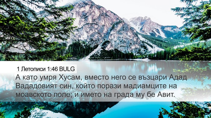 1 Летописи 1:46 BULG Desktop Wallpaper - А като умря Хусам, вместо - Desktop Bible Verse Wallpaper