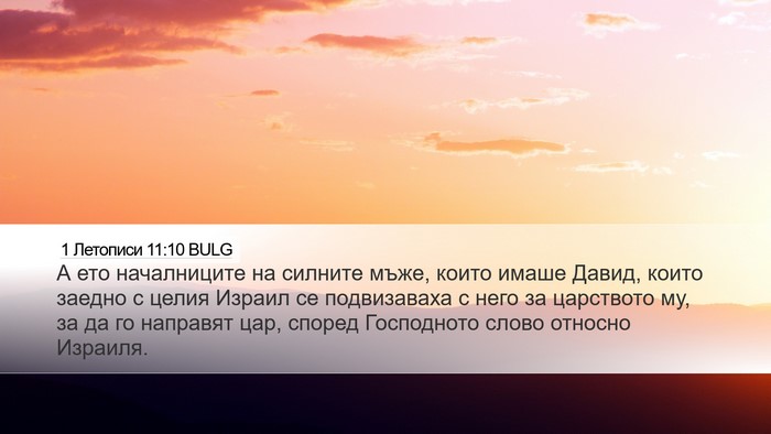 1 Летописи 11:10 BULG Bible Verse Image
