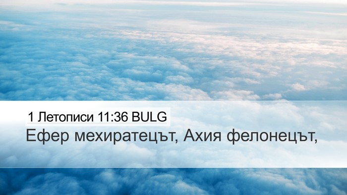 1 Летописи 11:36 BULG Desktop Wallpaper - Ефер мехиратецът, Ахия - Desktop Bible Verse Wallpaper