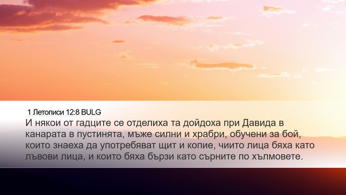 1 Летописи 12:8 BULG Bible Verse Image