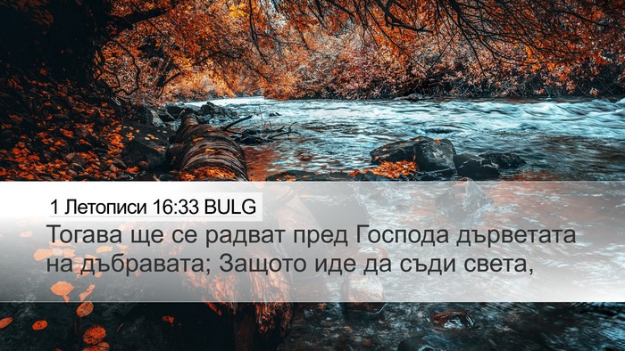 1 Летописи 16:33 BULG Desktop Wallpaper - Тогава ще се радват пред - Desktop Bible Verse Wallpaper