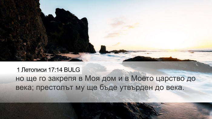 1 Летописи 17:14 BULG Desktop Wallpaper - но ще го закрепя в Моя дом и - Desktop Bible Verse Wallpaper