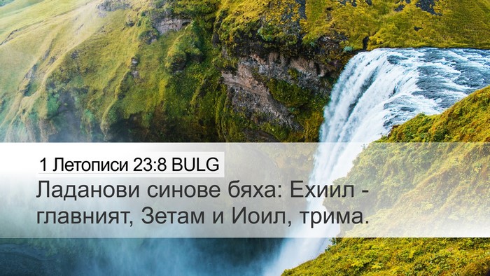 1 Летописи 23:8 BULG Bible Verse Image