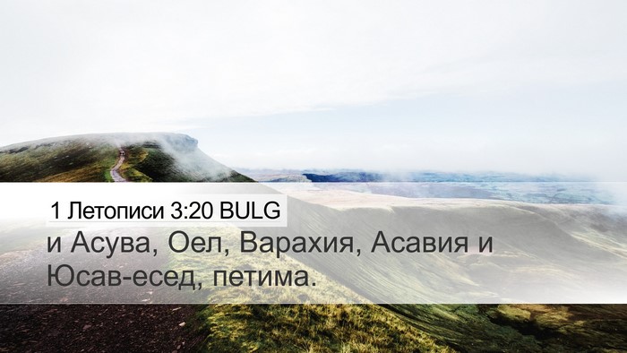 1 Летописи 3:20 BULG Desktop Wallpaper - и Асува, Оел, Варахия, - Desktop Bible Verse Wallpaper