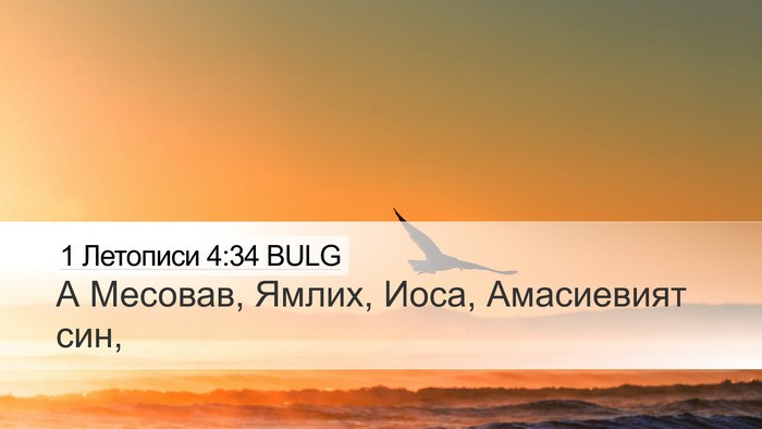 1 Летописи 4:34 BULG Bible Verse Image