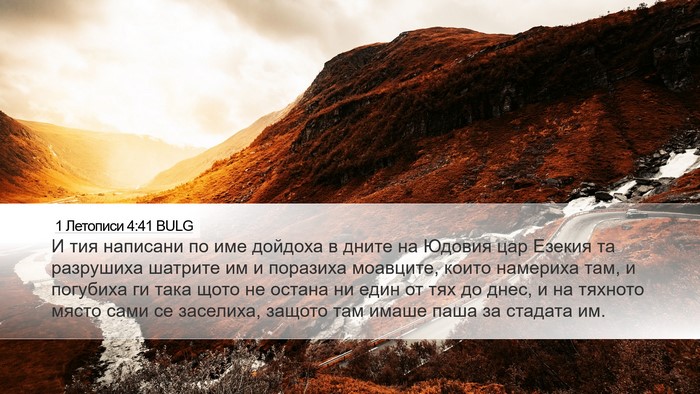 1 Летописи 4:41 BULG Bible Verse Image