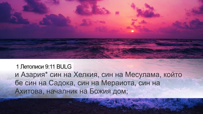 1 Летописи 9:11 BULG Bible Verse Image
