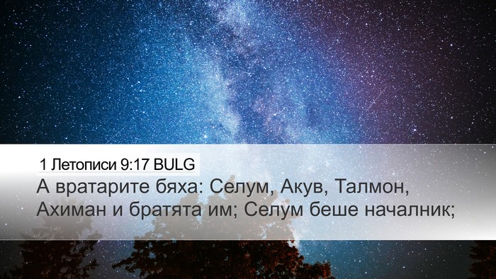 1 Летописи 9:17 BULG Bible Verse Image
