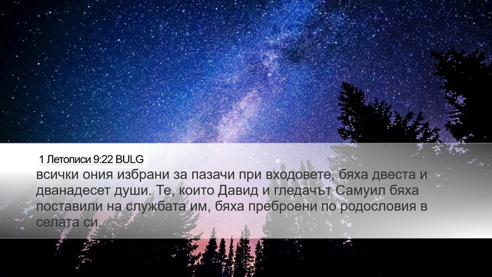 1 Летописи 9:22 BULG Bible Verse Image